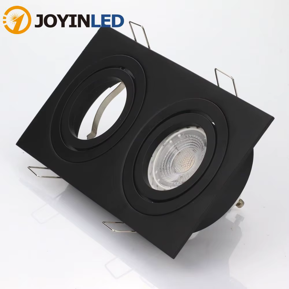 Support de lampe en aluminium à Double tête GU10 MR16, noir, argent, blanc, GU10, cadre de fixation 