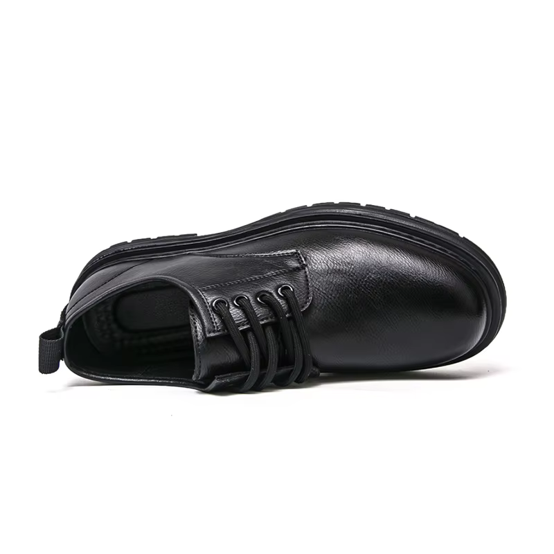 2025 nouvelles chaussures en cuir décontractées noires de style britannique pour hommes d'affaires v