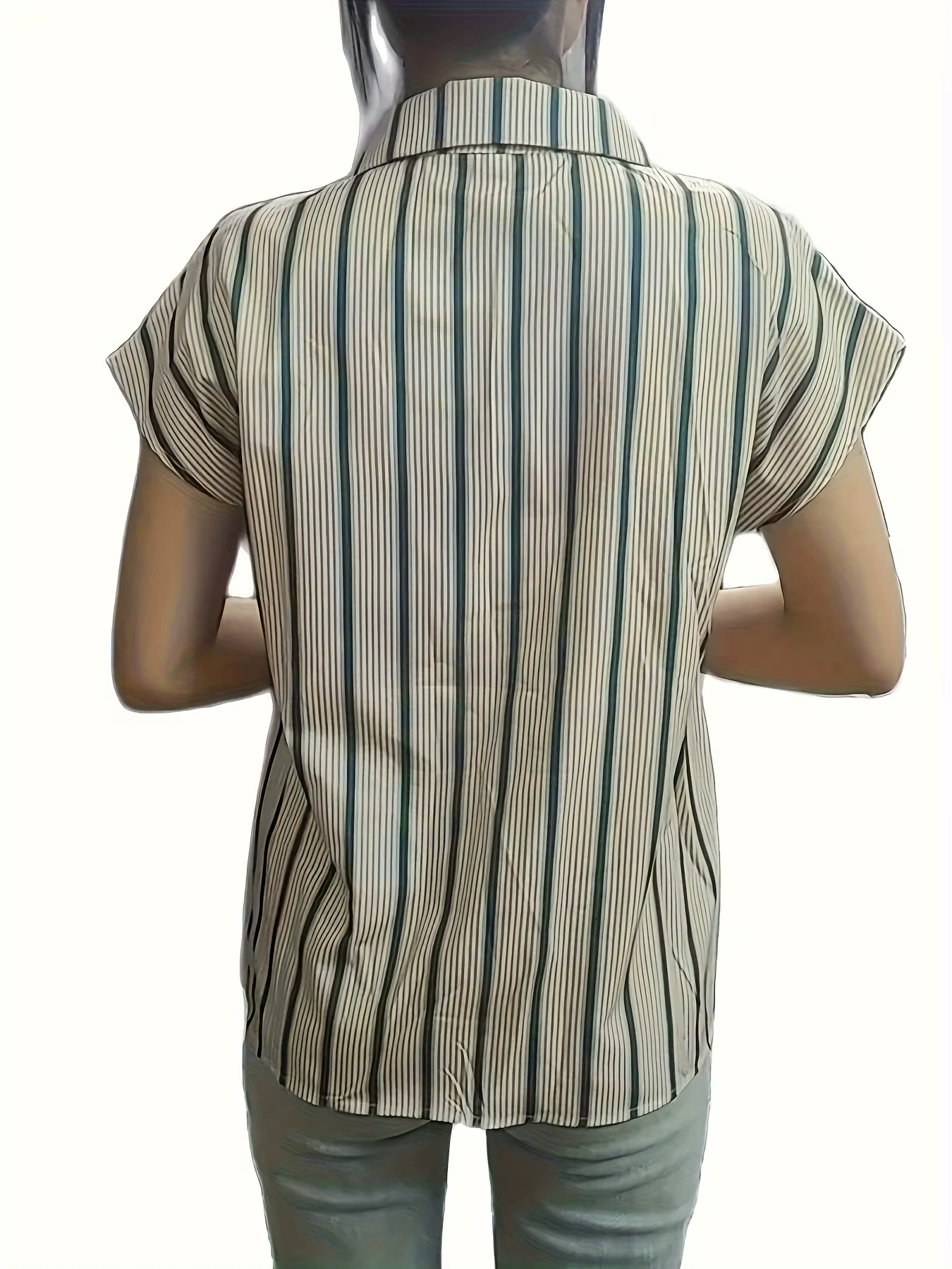 Mode rayé femmes blouses nouveau printemps été dames chemises sans manches bas dessus de chemise blu