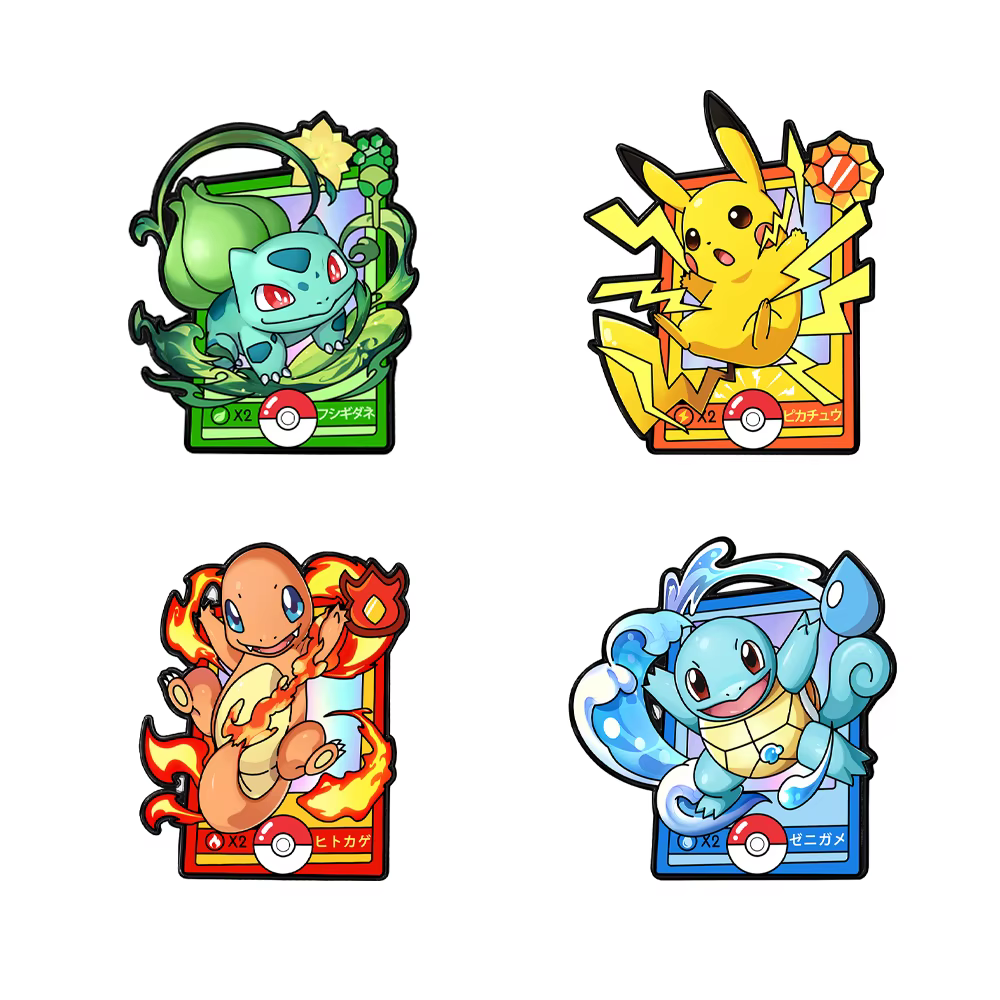 4 épingles en émail Charmander de dessin animé, broches en métal, badges de revers pour sacs à dos,