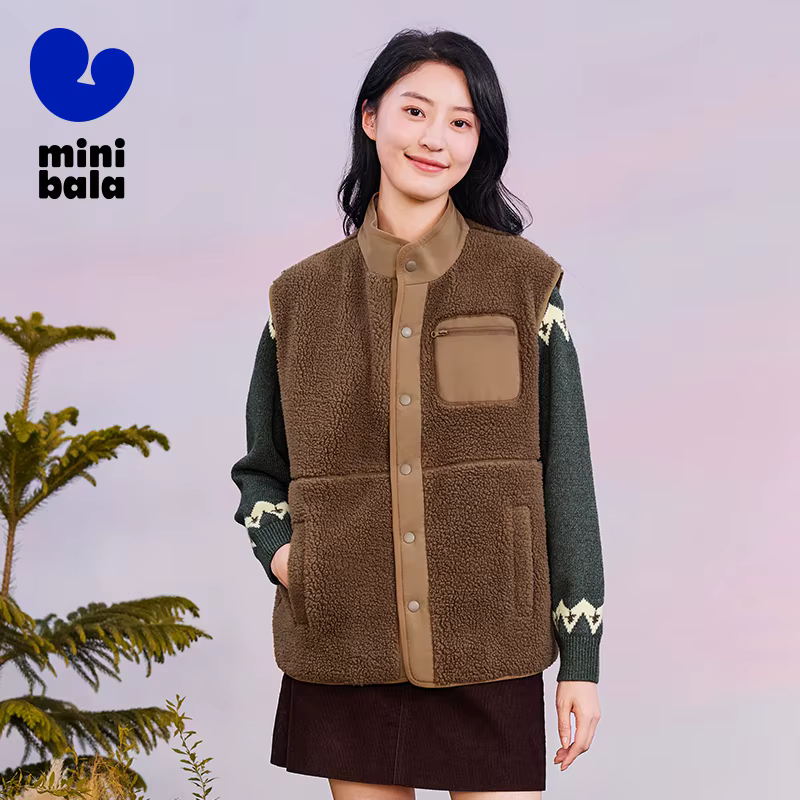 Mini gilets en fourrure Bala pour garçons et filles, gilets chauds épaissis, gilets portables double