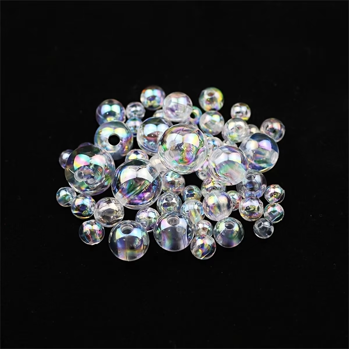 Perle d'imitation ABS 6mm/8mm/10mm, perles de couleur blanche transparente, matériel de bijouterie f